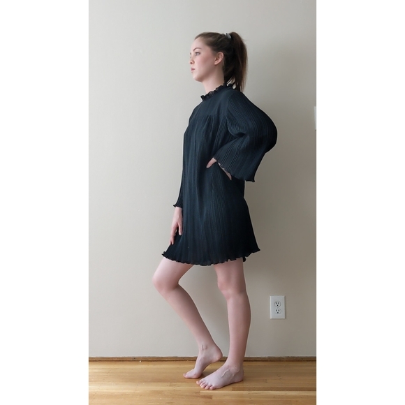 Black Pleated Dress - Picture 2 of 4